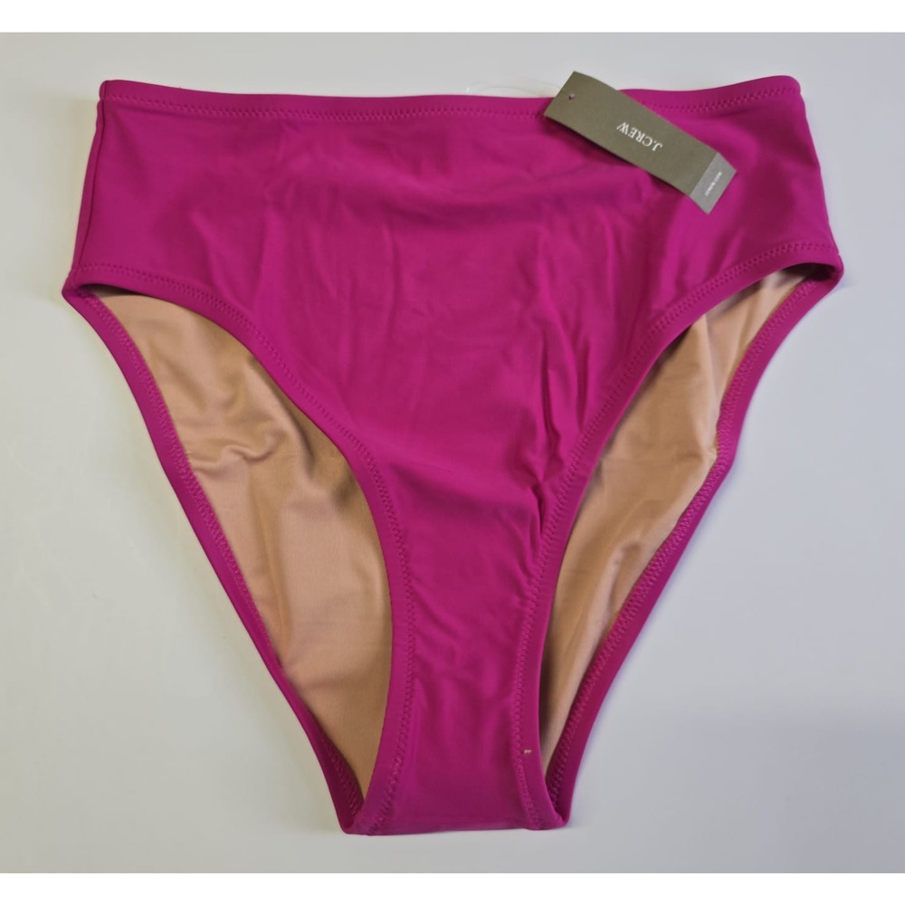 J.Crew High Rise Bikini Bottom Radiant Fuchsia Full Coverage Size Small BM642